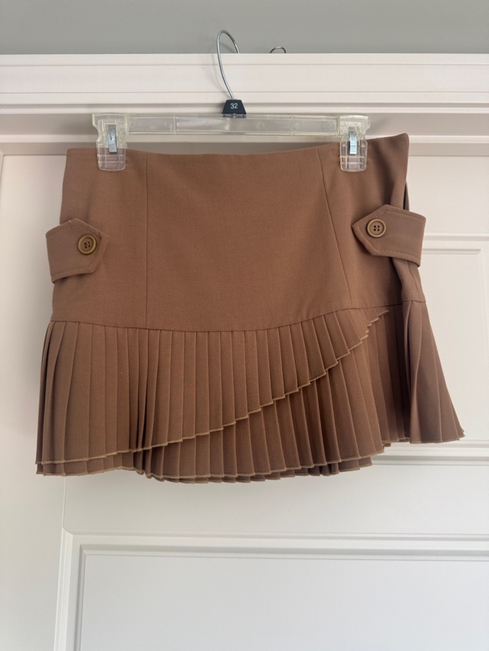 Barami Pleated Mini Skirt in Brown - Size 4